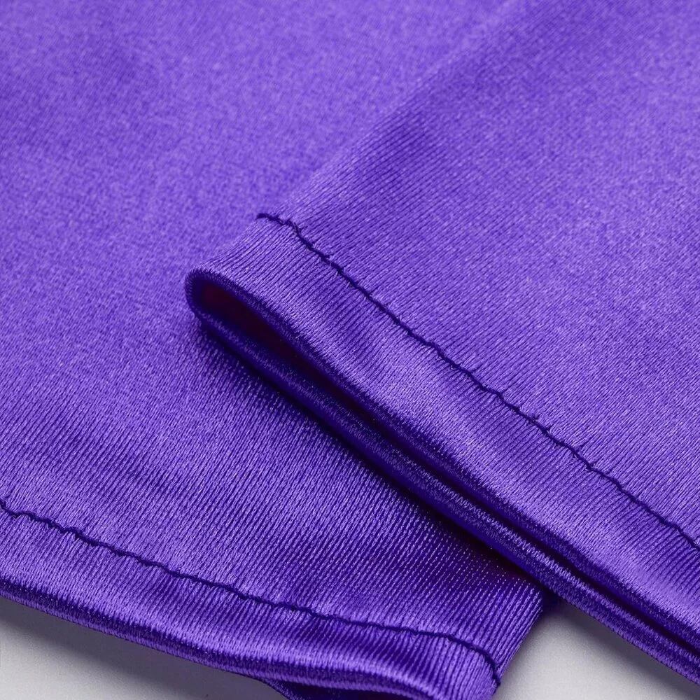 Women's Purple Vintage Satin Long Gloves Party Costume Stretchy Elbow Length
